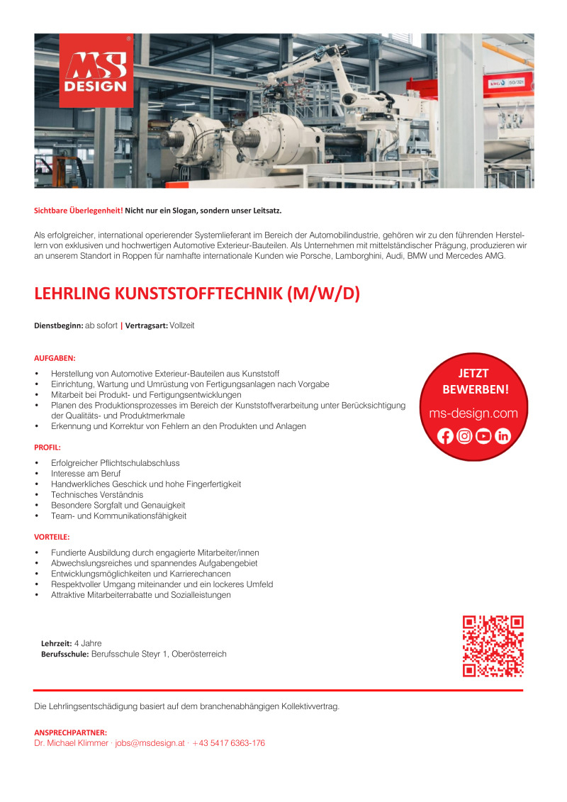 Lehrling Kunststofftechnik (m/w/d)