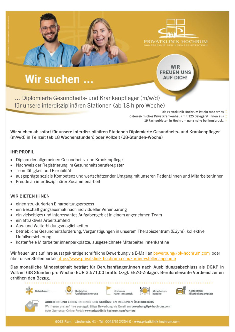 DGKP (m/w/d) für den stationären Bereich 