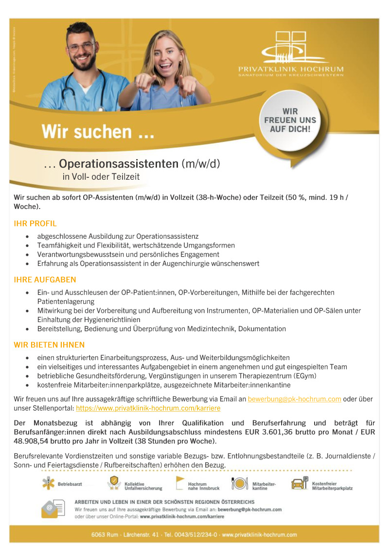 Operationsassistenten (m/w/d)