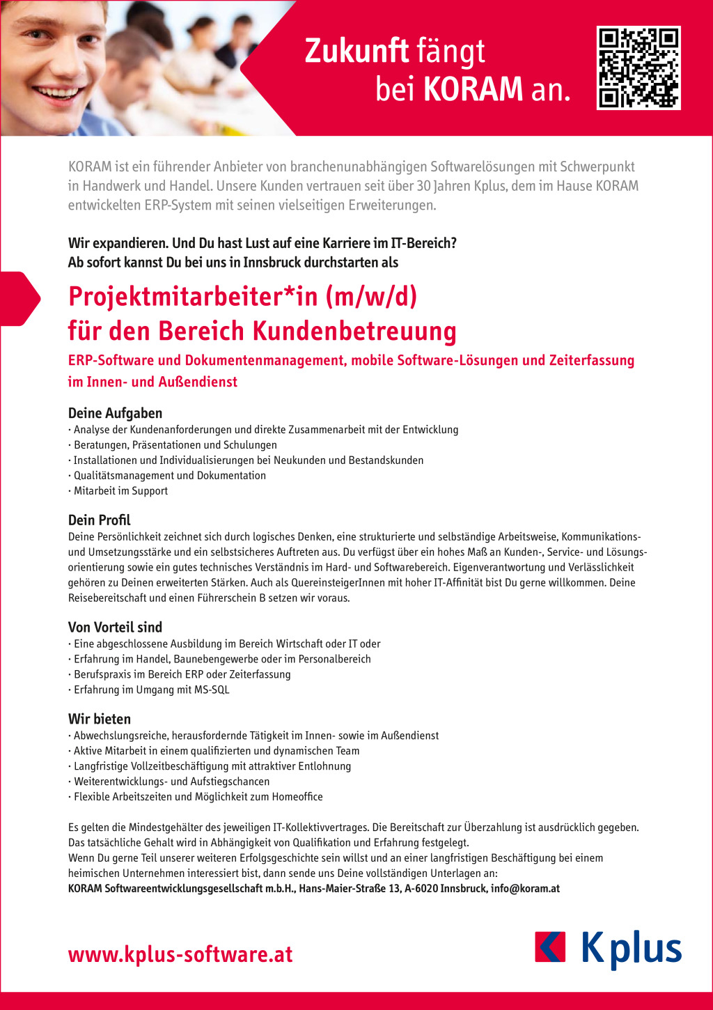 Projektmitarbeiter*in (m/w/d) für den Bereich Kundenbetreuung