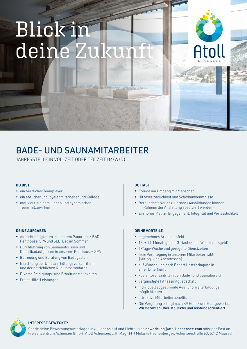 Bade- und Saunamitarbeiter (m/w/d)