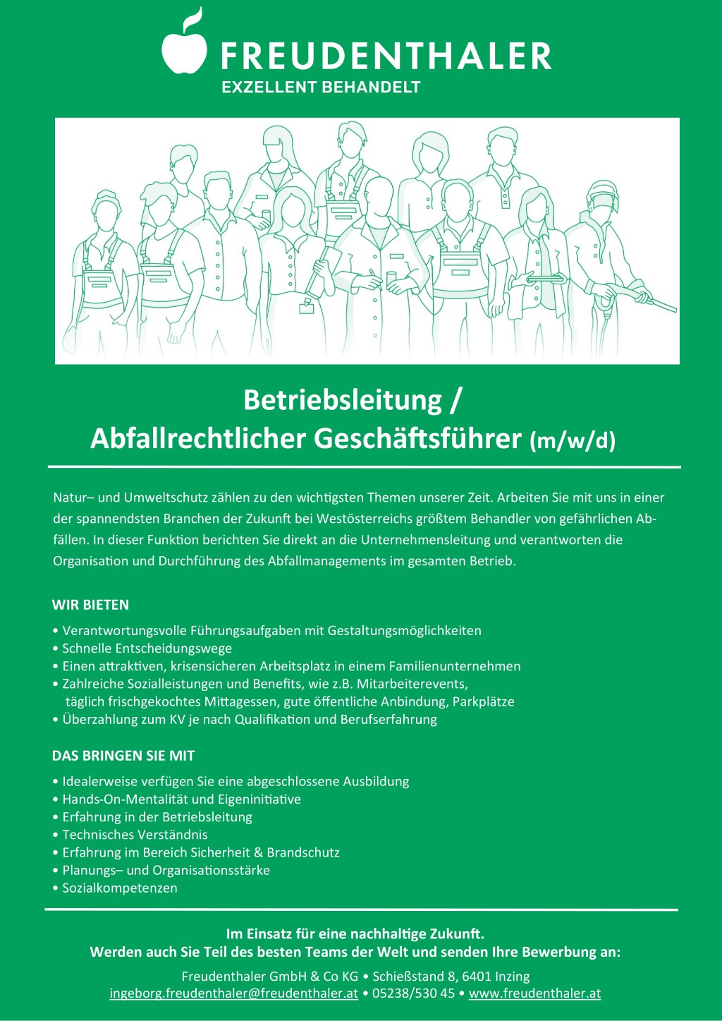 Betriebsleitung / Abfallrechtlicher Geschäftsführer (m/w/d)