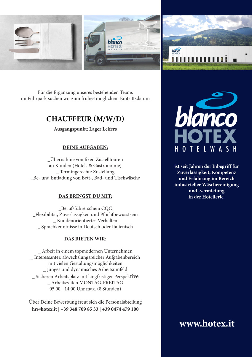 BLANCO Chauffeur (m/w/d)