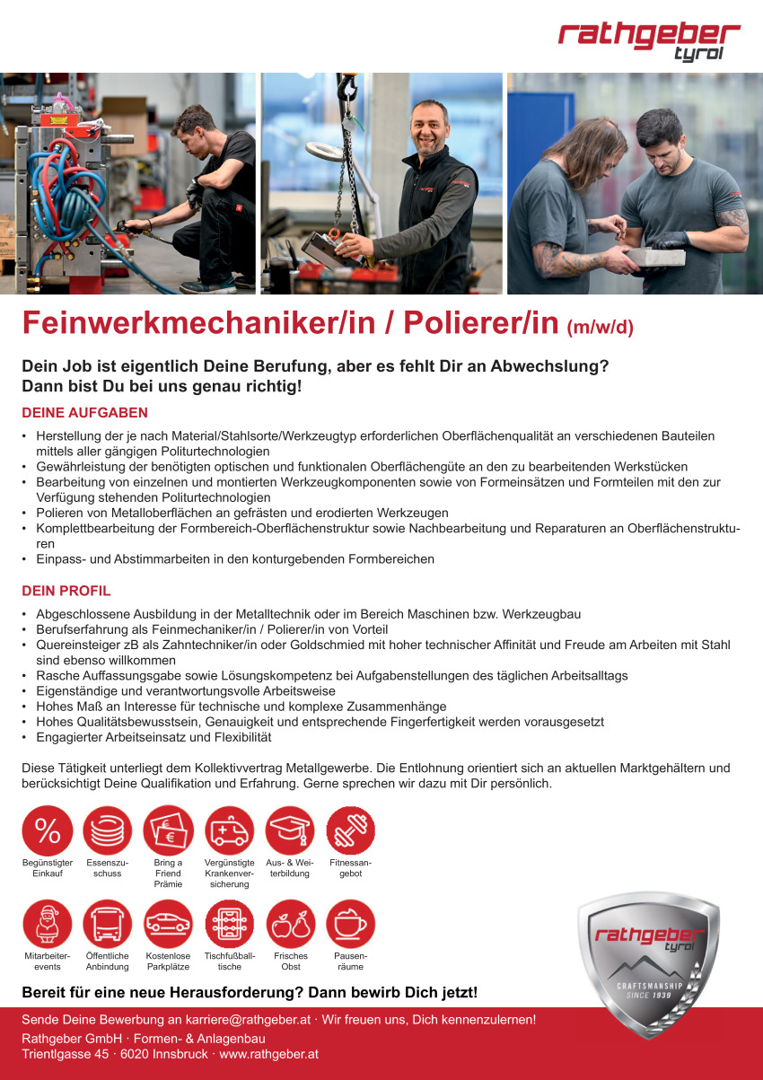 Feinwerkmechaniker/in / Polierer/in (m/w/d)