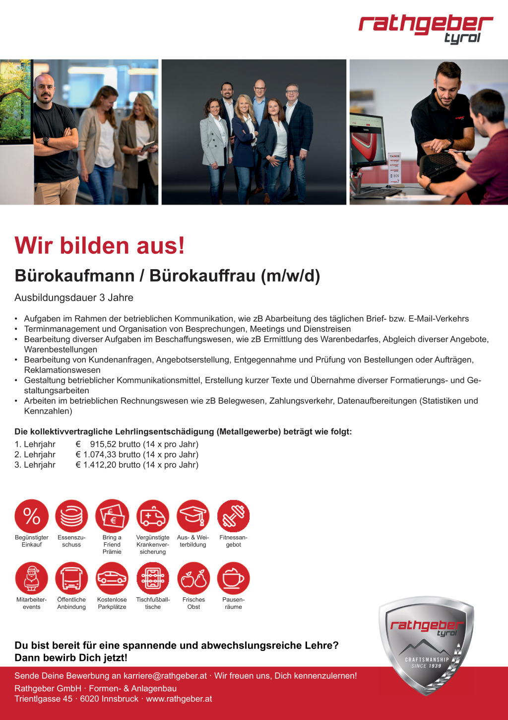 Lehrstelle Bürokauffrau / Bürokaufmann (m/w/d)