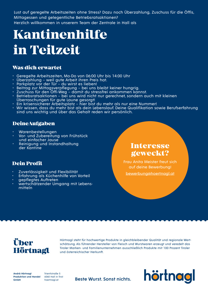 Kantinenhilfe (m/w) Voll- oder Teilzeit