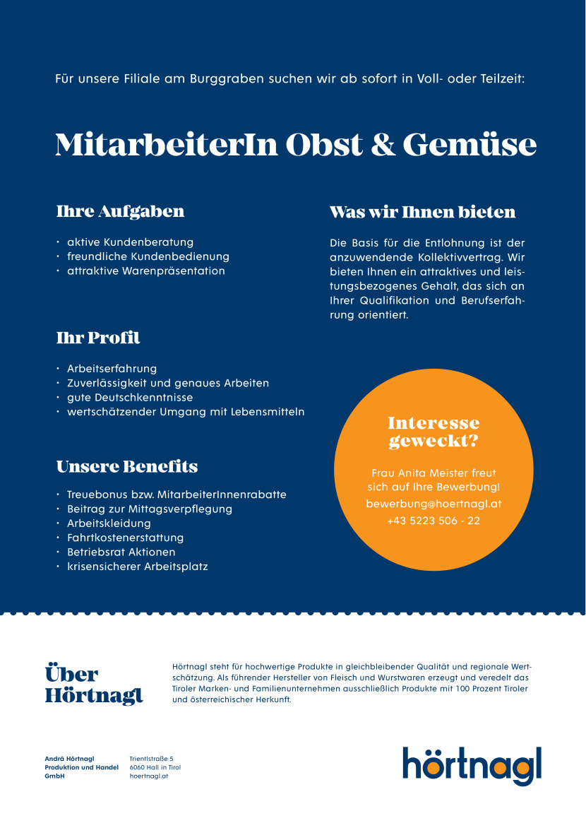 MitarbeiterIn Obst & Gemüse